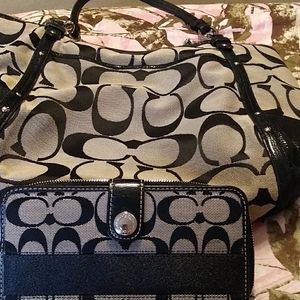 Black Coach and wallet